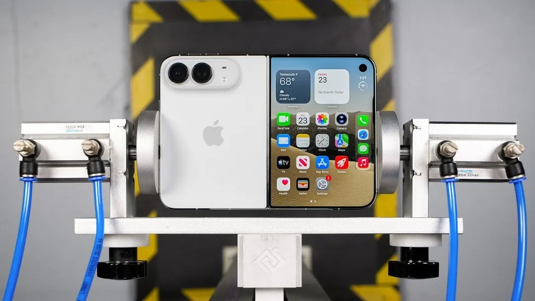 iPhone Duo drop test: titanium survives corners, but hinge and inner display fail
