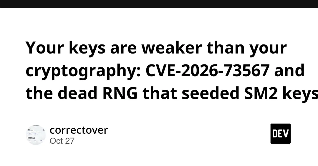 CVE-2026-73567: weak RNG in SM2 library let attackers recover keys