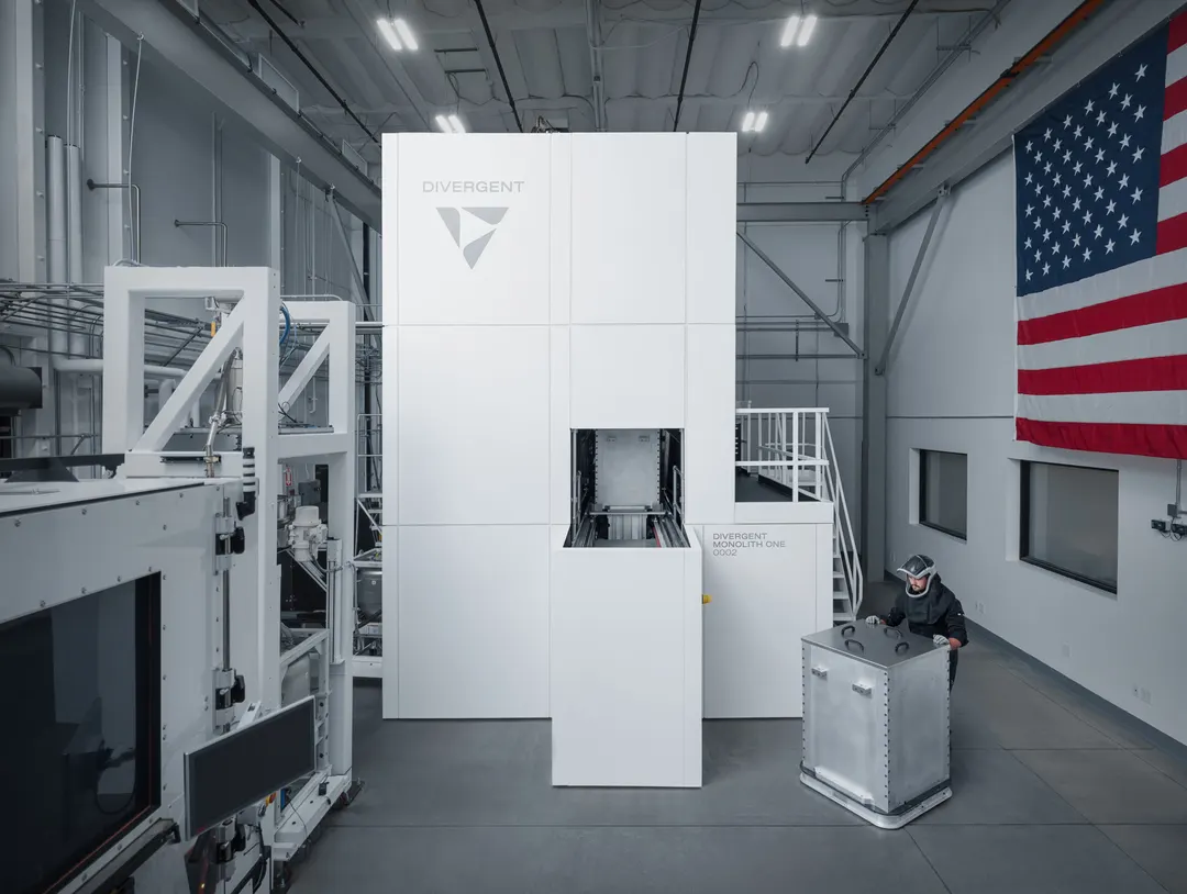Divergent builds factory around 64 metal 3D printers for aerospace and defense