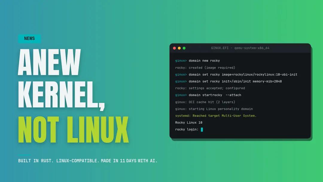 Rocky Linux creator built Rust kernel Ginux in 11 days with AI