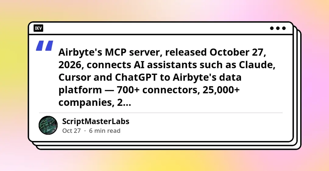 Airbyte launches MCP server connecting AI agents to its data platform