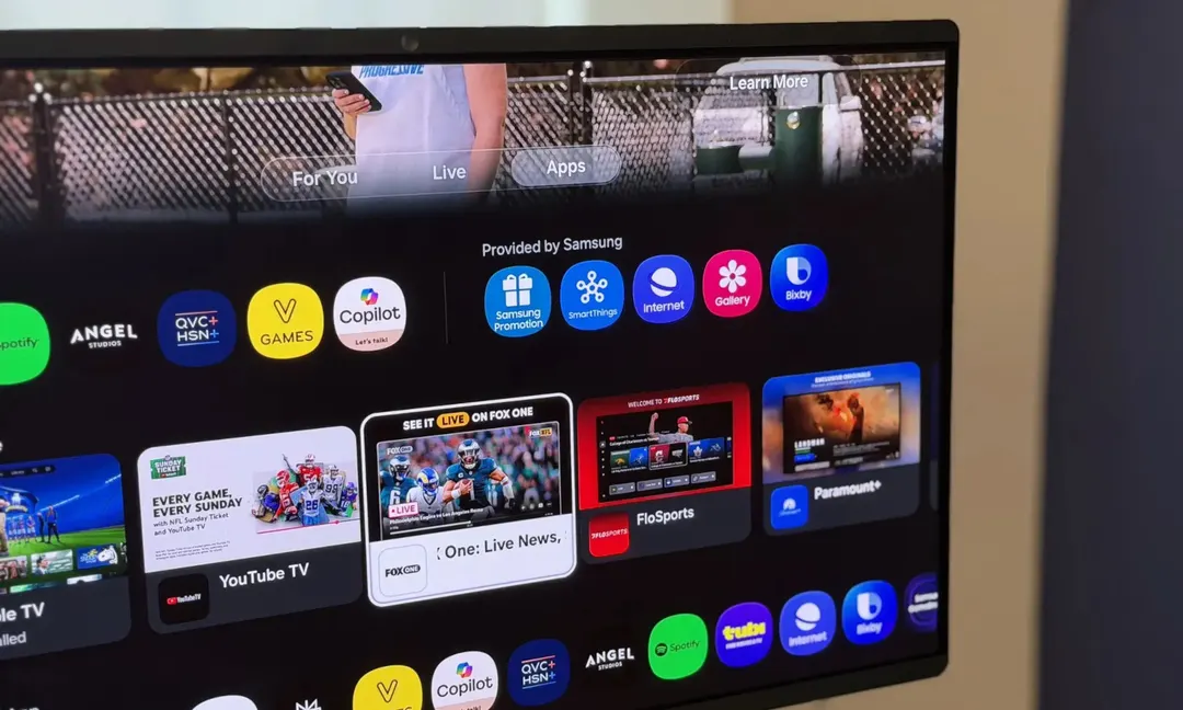 Claude restyled a Samsung TV using a phone camera as its eyes