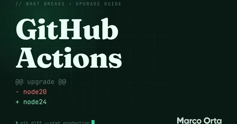 GitHub Actions drops Node 20 from runners on 23 September