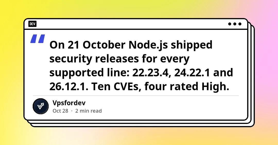 After Node.js security patches, PM2 may still run the vulnerable version