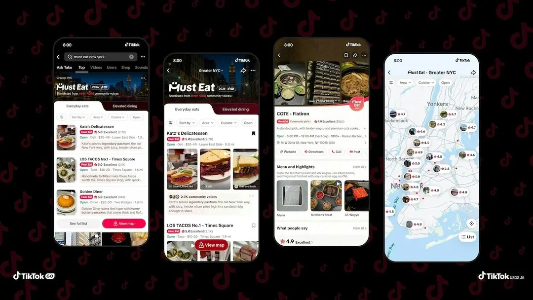 TikTok launches Must Eat restaurant guides