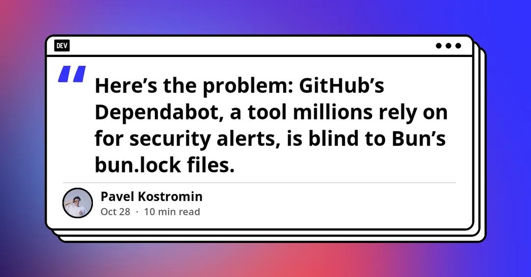 GitHub Dependabot ignores bun.lock and misses transitive dependency alerts