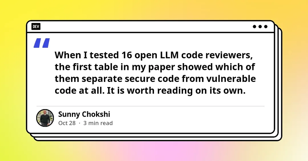 Preprint: detection rate alone ranks the worst LLM code reviewers first