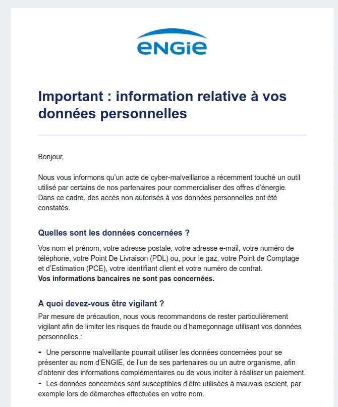 ENGIE data breach exposes customer details and energy contracts