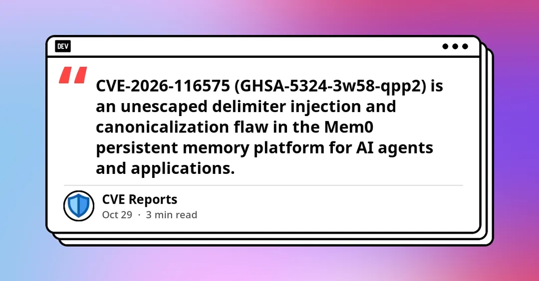 Mem0 flaw lets attackers read other tenants' AI conversations