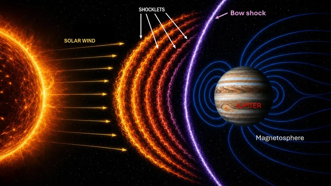Juno finds Jupiter's bow shock is more complex than Earth's