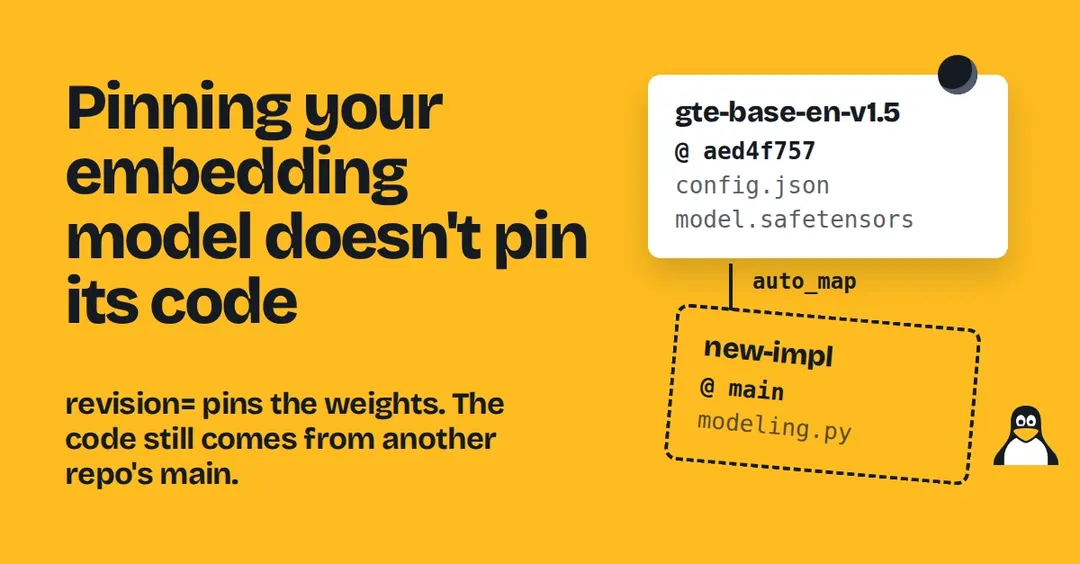 Pinning a Hugging Face model revision doesn't pin its code