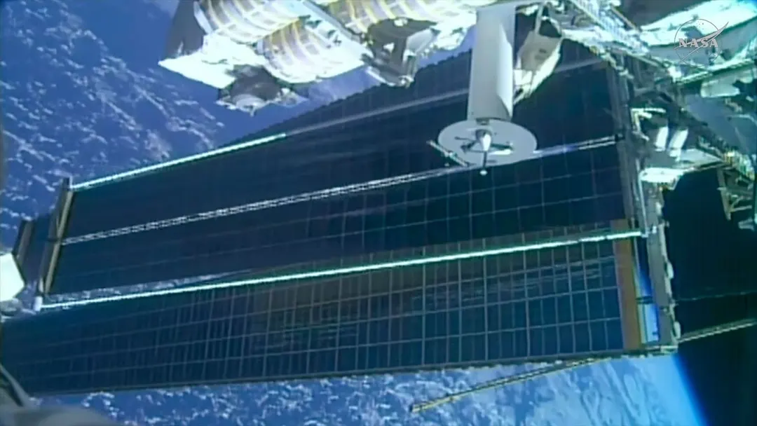 Astronauts deploy iROSA solar array on 100th US spacewalk from ISS