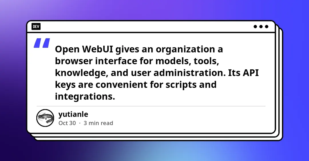 Open WebUI API keys inherit full permissions of their creator