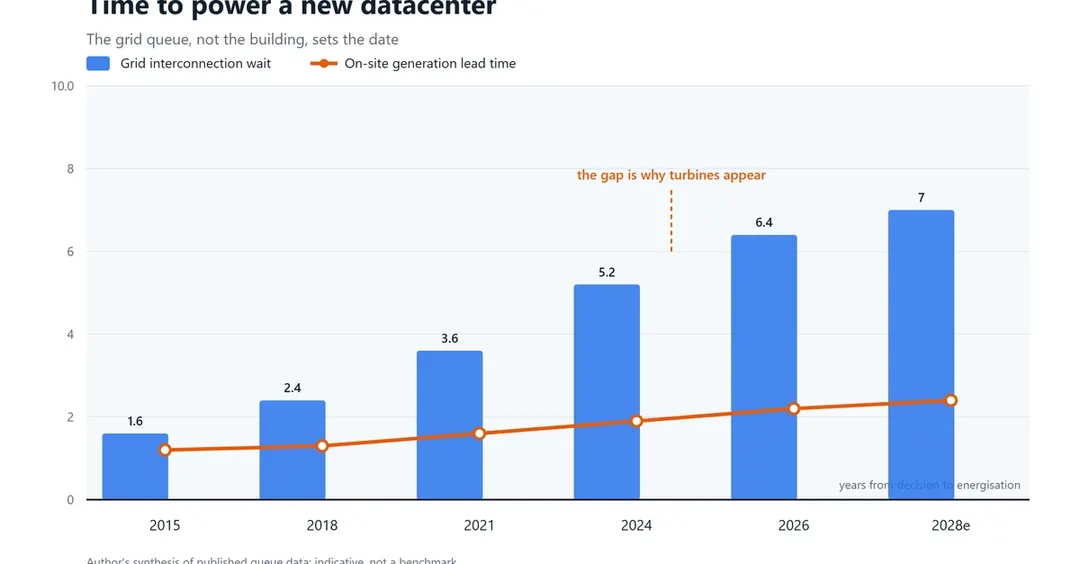 Six-year grid queues push datacenters to build their own power plants