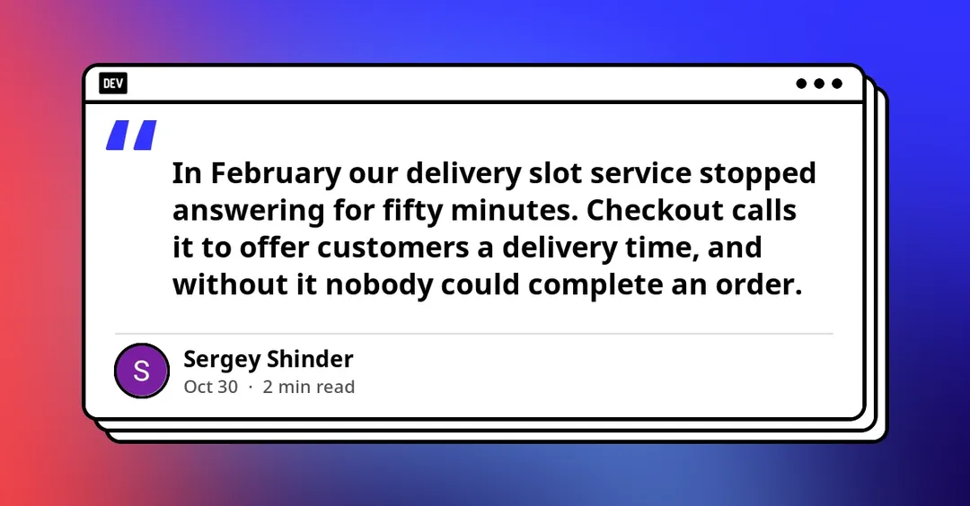 CloudWatch outage stalled delivery slot service due to Docker's blocking log mode